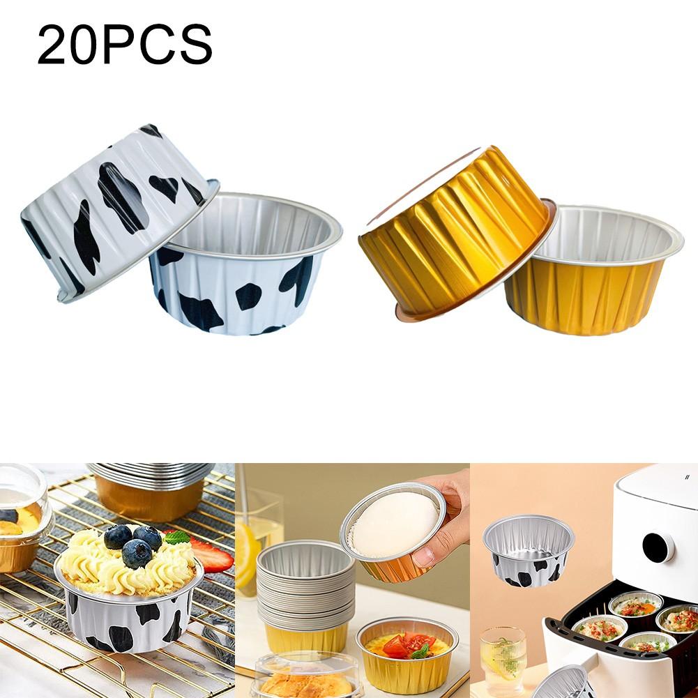 20PCS Foil Cups 8.4*6.5*3.4cm Air Fryer Aluminum Foil Bowl