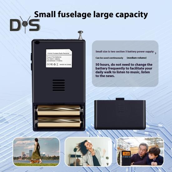 Portable AM/FM Radio Mini 2 Band Radio with Speaker Multipurpose Time Display Alarm Clock Function Large Screen Radio