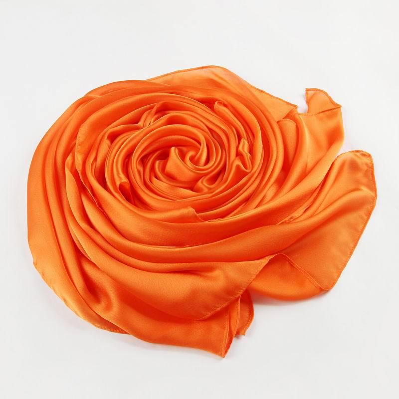 Women's Versatile Long Satin Scarf - Solid Color, Summer Sunscreen Shawl