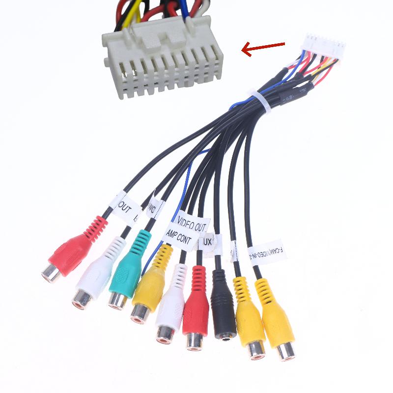 1/2 stk. Mikrofon 20-pins RCA-kabel Bilradio 3,5 mm Mikrofon Subwoofer-ledninger til Android Stereo Output Subwoofer-sæt
