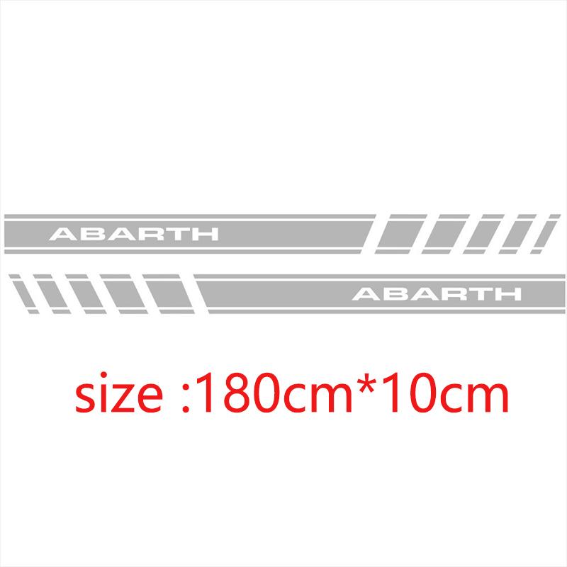 2pcs Car Door Side Stickers For FIAT Abarth 500 595 Long Sport Stripes Styling Vinyl Film Decor Decals Auto Tuning Accessories