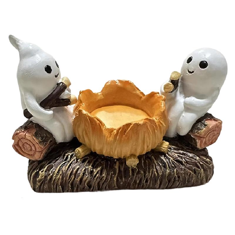

M-Modern-Ghost Candle Holder Without Candles, Halloween Home Decoration, Decorative Stand, Design Perfect For Spooky Atmosphere