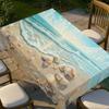 Tovaglia Rettangolare da Spiaggia Nautica per Decorazione Tavolo Estate Blu Oceano Conchiglie Stella Marina Cucina Tavola da Pranzo Decorazione Festa