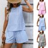 Summer New Women's Round Neck Sleeveless Vest Shorts Fashionable Casual Two-piece Suit