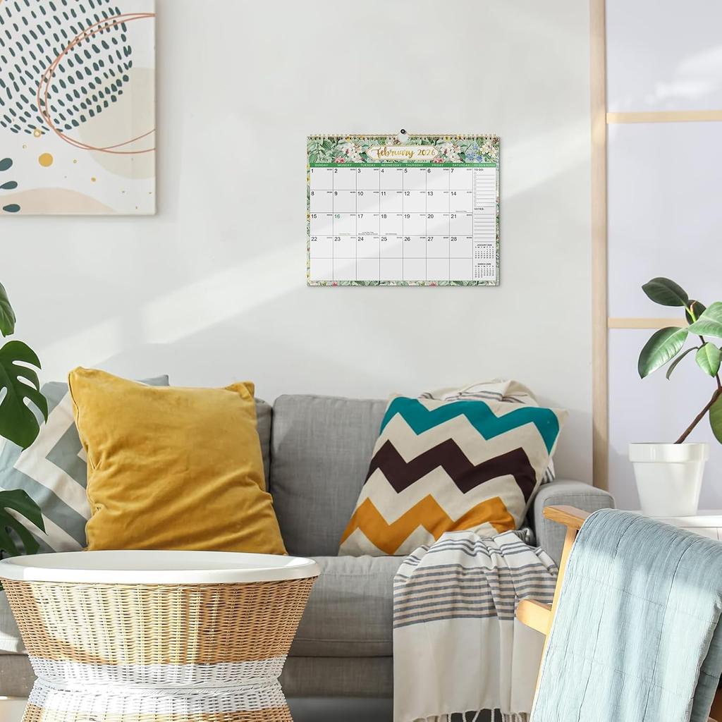 2026 Calendar - 2026 Wall Calendar, Jan. 2026 - Dec. 2026, 14.8" x 11.4", 12 Months Wall Calendar 2026 with Premium Paper, Strong Twin-Wire Binding,