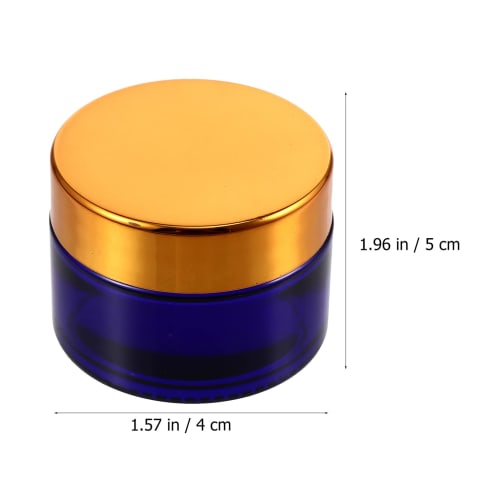 Lurrose Glass Cream Containers, 30g, Set of 12, Blue, 4x4x5cm