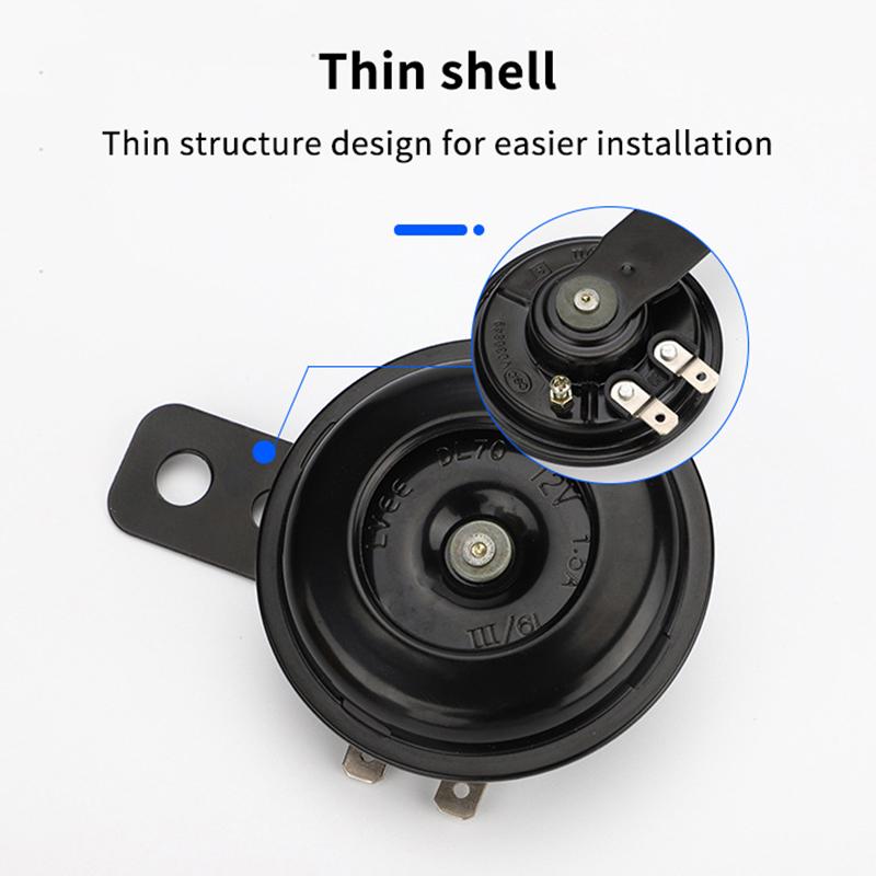 12V 48V 60V General Motorcycle Electric Horn Kit Waterproof Round Speaker Loud Electric Horn Suitable For Bicycle Scooter 105Db