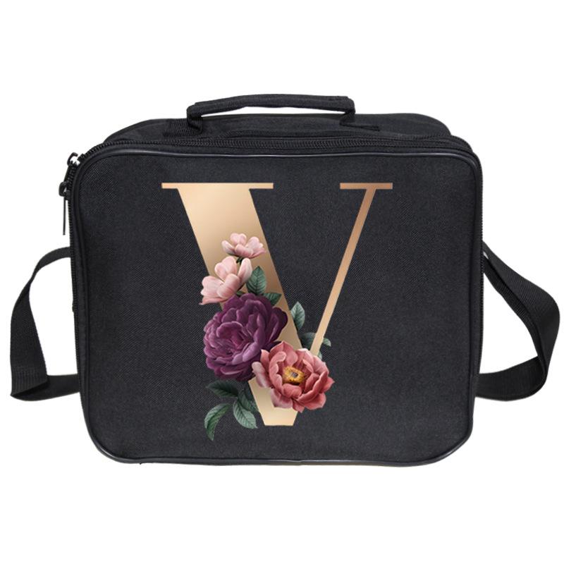 Neue bedruckte Lunchtasche mit 26 Buchstaben, großes Fassungsvermögen, Mehrfachtaschen-Lunchbox-Tasche
