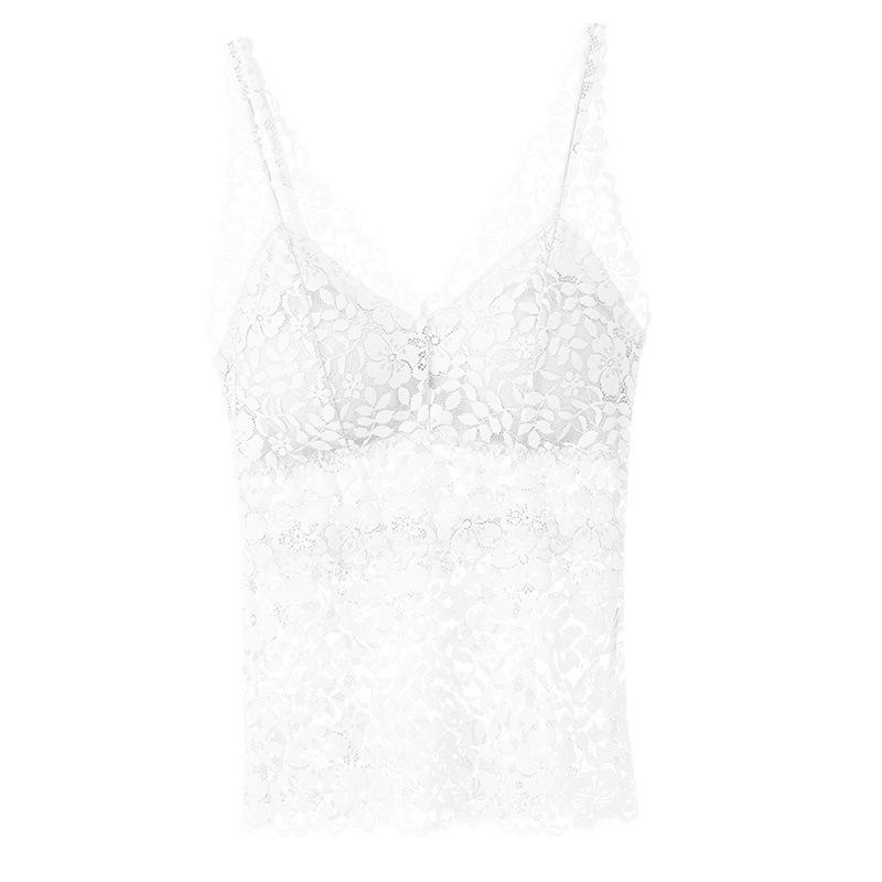 Sommer Svart Blonde Ryggløs Slim Fit Camisole: Kvinners Sexy BH uten spiler