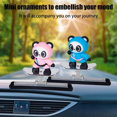 Car Display Screen Decoration Cartoon Skateboard Bear Auto Screen Display Interior Decor Skateboard Elements Car Accessories