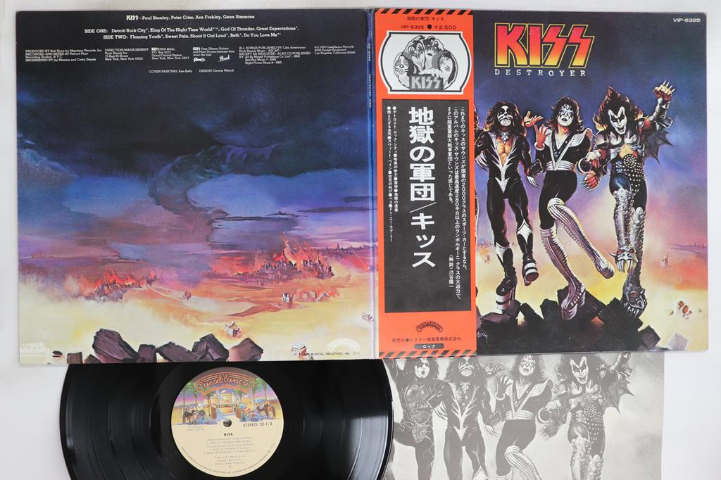 LP Record KISS - Destroyer VIP6395 CASABLANCA 1977 Japan Obi Rock Used