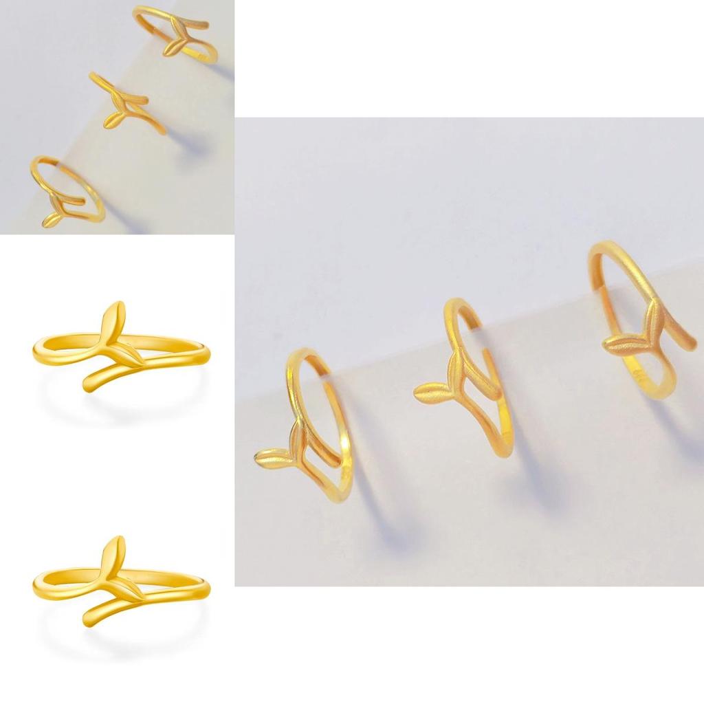 Charming Fish Tail Ring For Ladies Unique Copper Jewelry Gift For Couples Adjustable Size