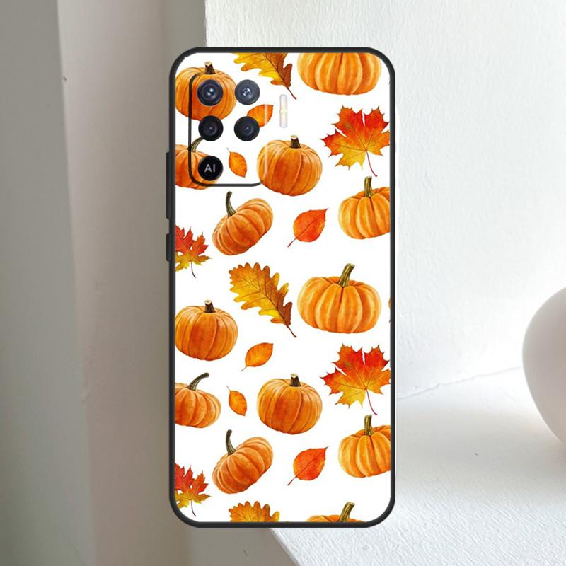 Herbstlaub Kürbis Halloween Für OPPO A96 A76 A16 A5 A6 Pro A15 A17 A57 A18 A38 A58 A78 A98 A54 A74 A94 A40 A60 A80 Hülle