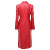 Trench Coat Handmade Overcoat New Women Red Long Coat Genuine Lambskin Leather