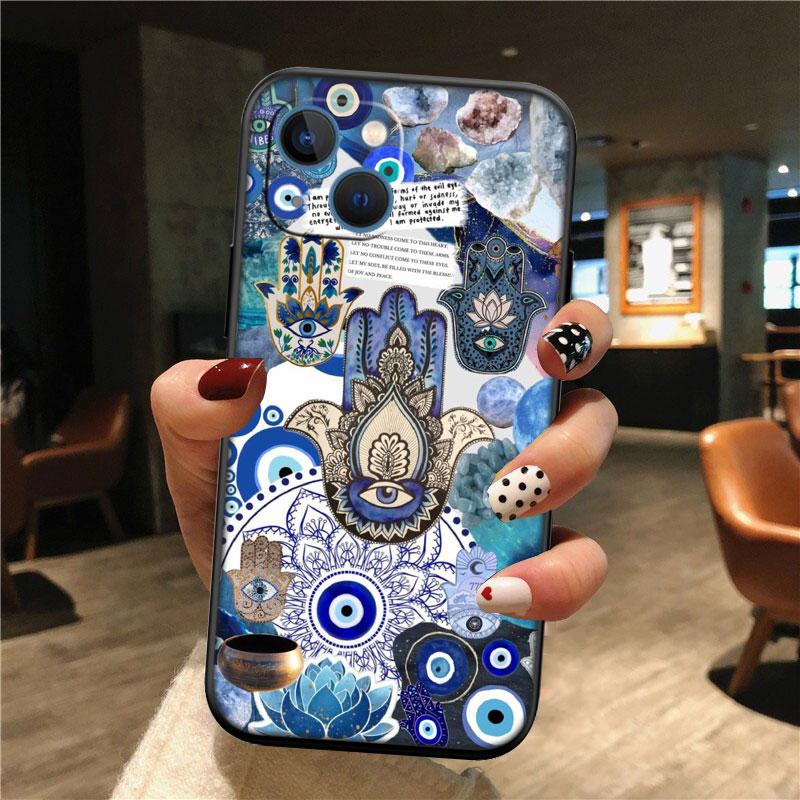 Hamsa Hand Amulet Psychedelic New High-End Shell Phone Case for OPPO A3 Pro A72 A74 A76 A77 A77S A78 A79 A94 A95 A18 A40M A58