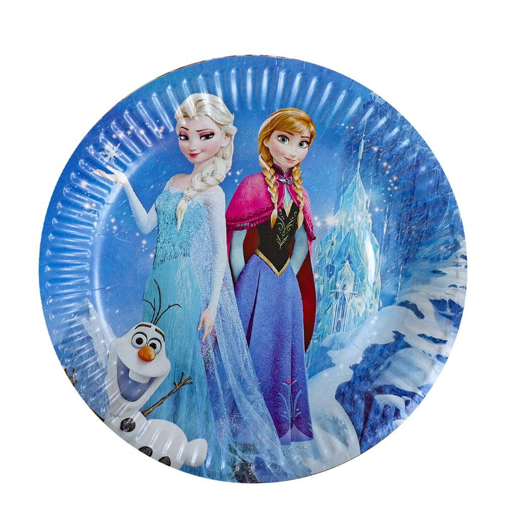 Frozen Birthday Party Supplies Disposable Cutlery Paper Plates Paper Cups Tissue Girls Birthday Party Decorations
