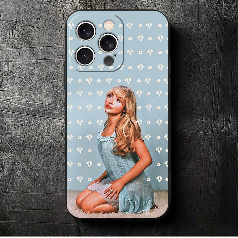 

CR66 S-Sabrina C-Carpenter Soft Phone Case for iPhone 16 16E 17 Air 15 Pro Max 14 Plus 13 Mini 11 12 7 Black Cover Back Shell iPhone 17 Air