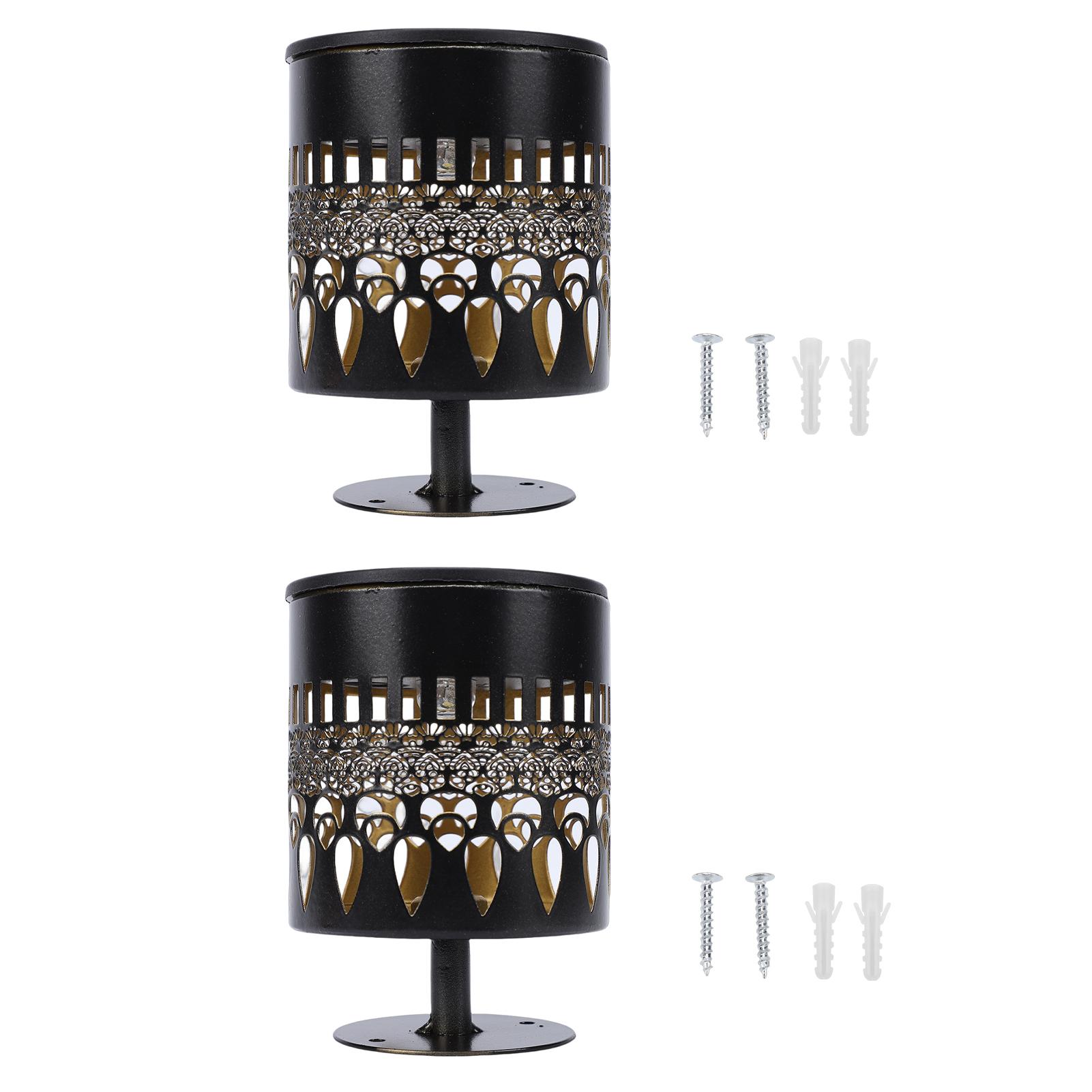 

2 Pack Solar Wall Lights Outdoor Solar Fence Lights with Solar Battery Powered Outdoor Wall Deck Step Lights Mandala
