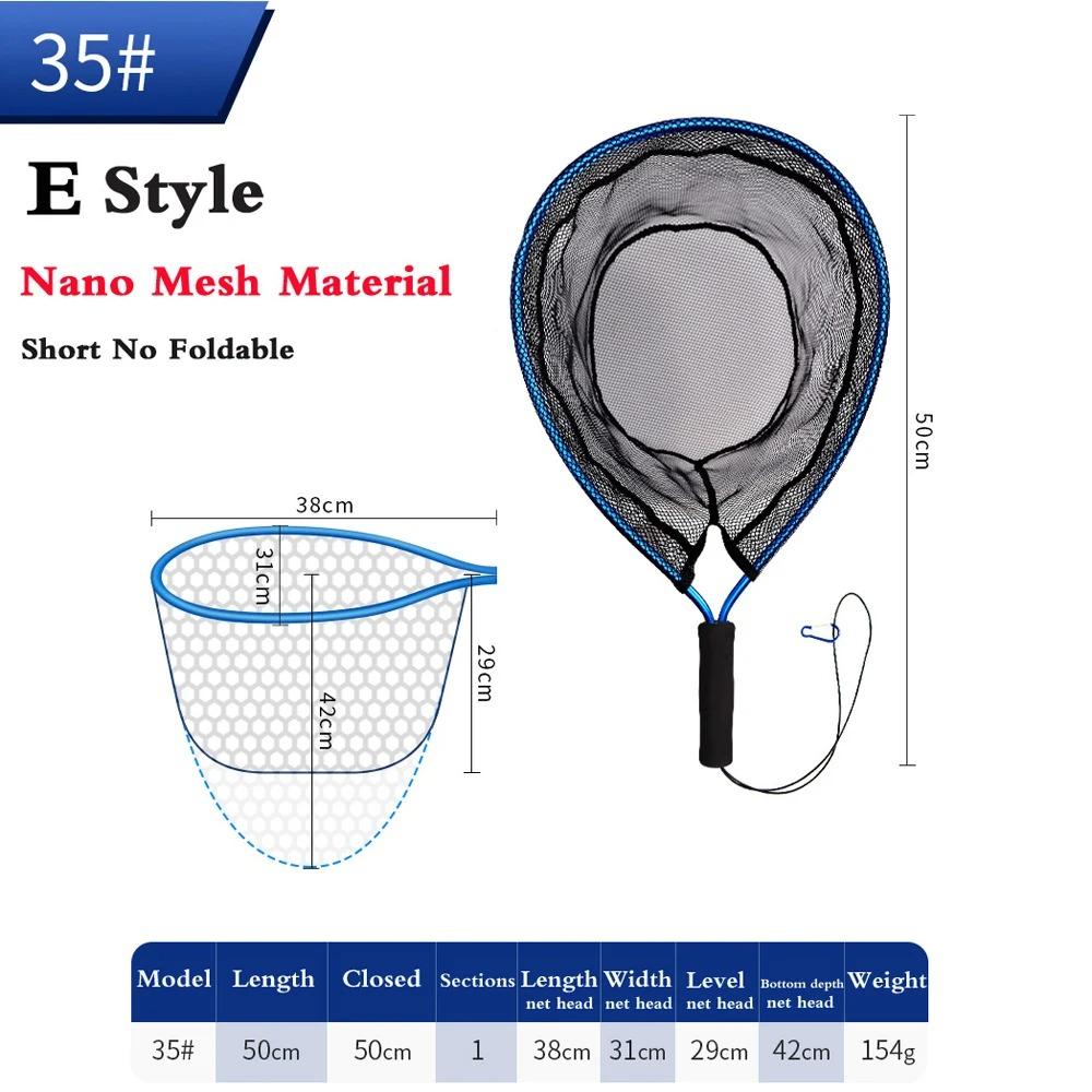 Dip Net Folding Portable Ultra Light Big Fishing Hand Lure Nets Silicone No harm Fish for Sea Saltwater Speed Extension Outdoor