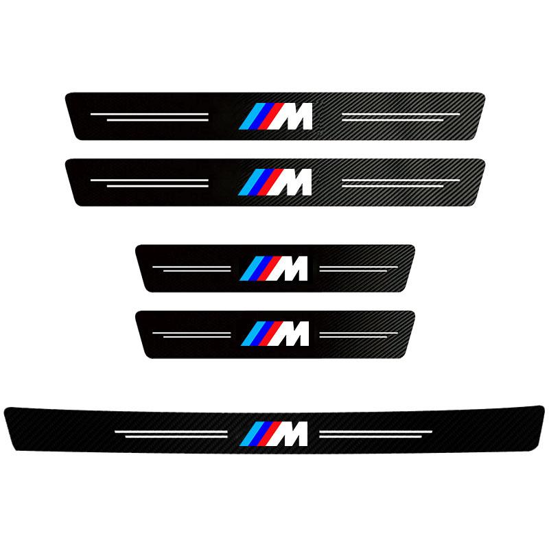 WKPY3 Car Threshold Strip 3D Carbon Fiber Anti-Scratch Sticker Door Sill Protector Accessories For BMW M Performance E46 E90 F10 F30