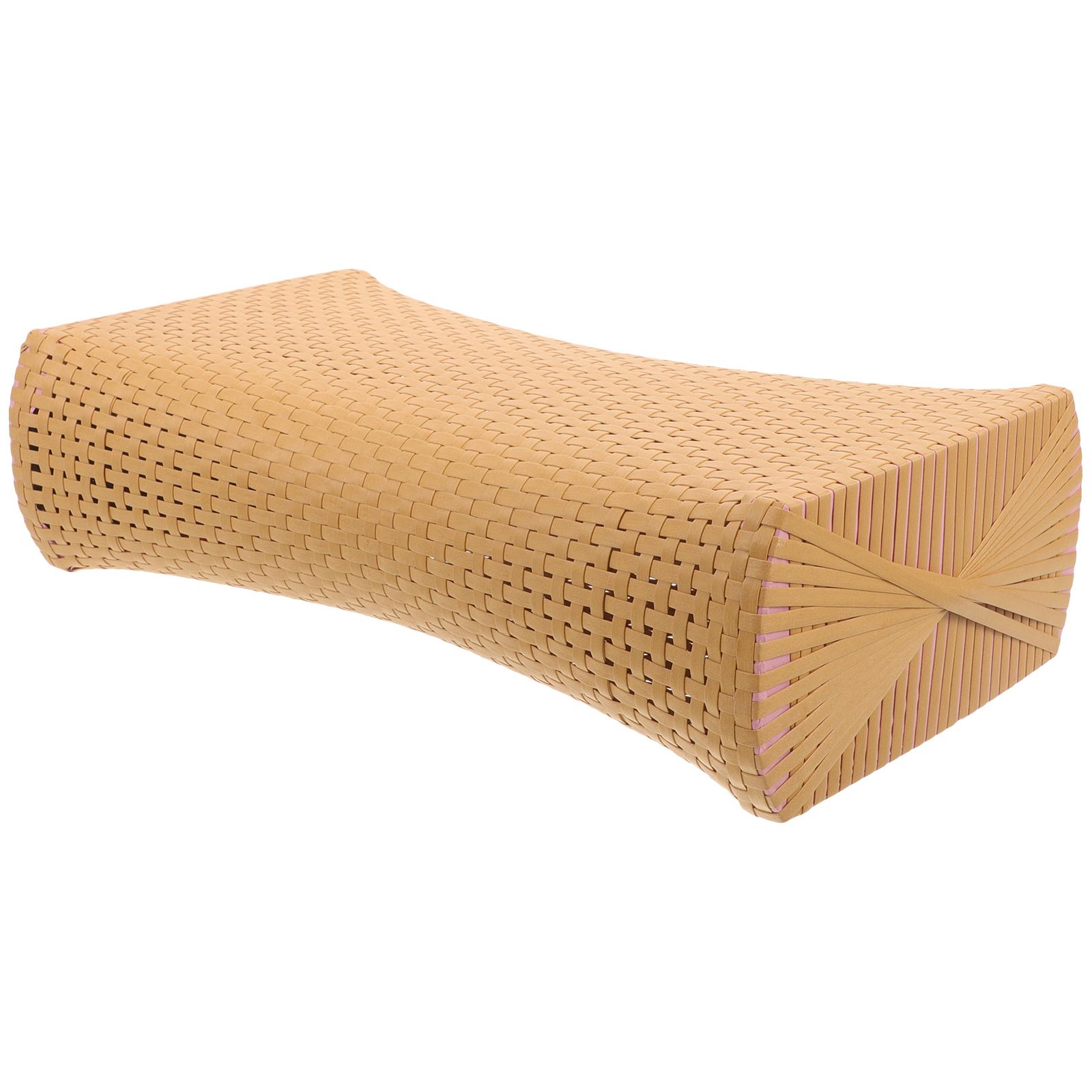 Oreiller de Baignoire Coussin de Nuque pour Sauna Rotin Tressé Simulé Repos Oreillers Ménagers Lit beige