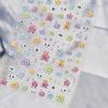 5D Pink Blue Bear Dessert Cake Pudding Candy Cane English Slogan Nail Art Stickers Cute Baby Bear Party Embossed Decals