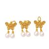 Gold-Plated Butterfly and Lotus Pod Charm for DIY Jewelry