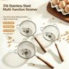 Fine Filter Strainer 304 Stainless Steel Wooden Handle Complementary Food Soybean Milk Filter Residue Spoon
