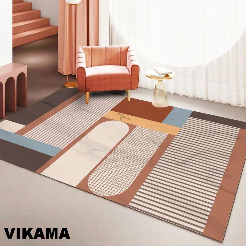Crystal Velvet Light Luxury Scandinavian Simple Style Living Room Carpet Modern Simple Sofa Coffee Table Rug Bedroom Mat