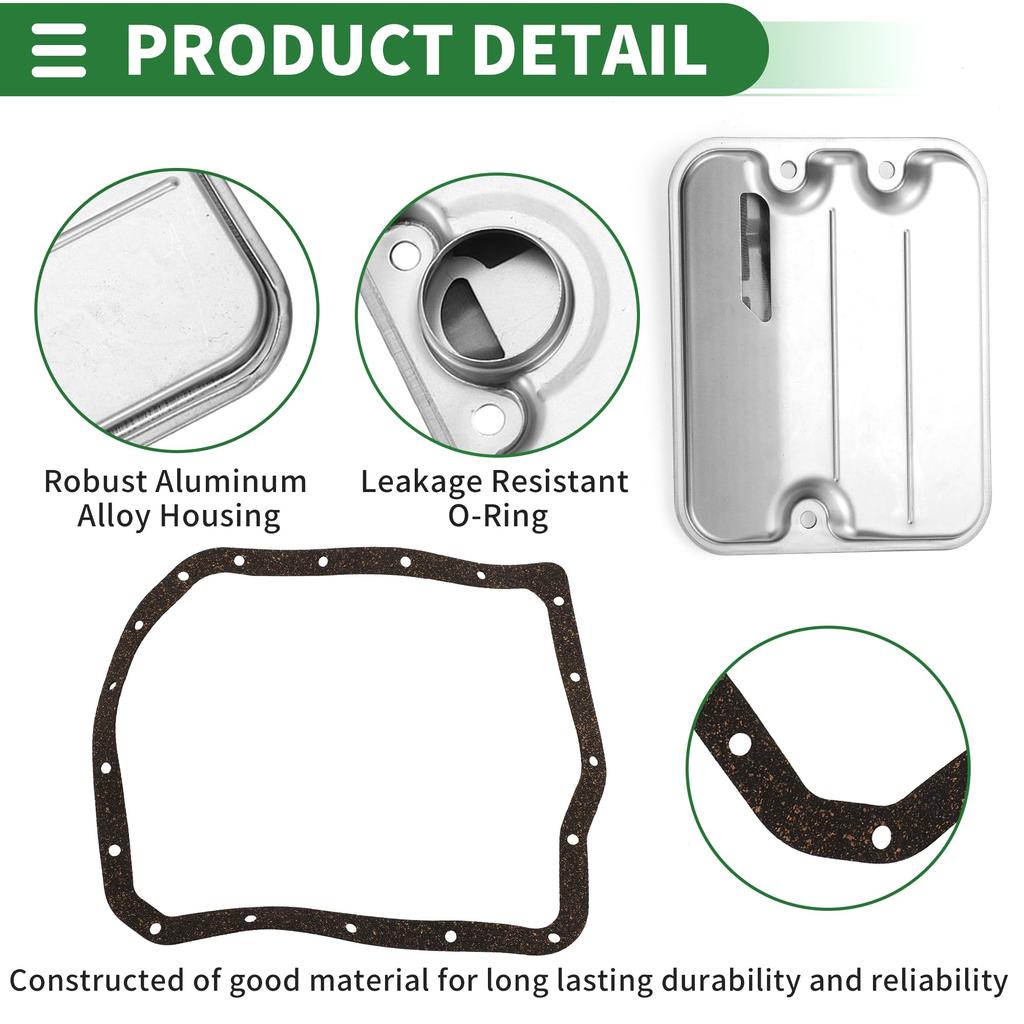 Motoforti Automatic Transmission Oil Filter Kit for Lexus RX300 1999, Metal Cork with Gasket, Silver Tone, Part Number 3533021011