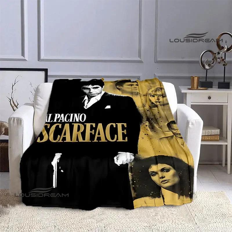 Classic Movie Scarface Blanket Flange Warm Blanket Soft and Comfortable Blanket Home Travel Blanket Bed Linings Birthday Gift