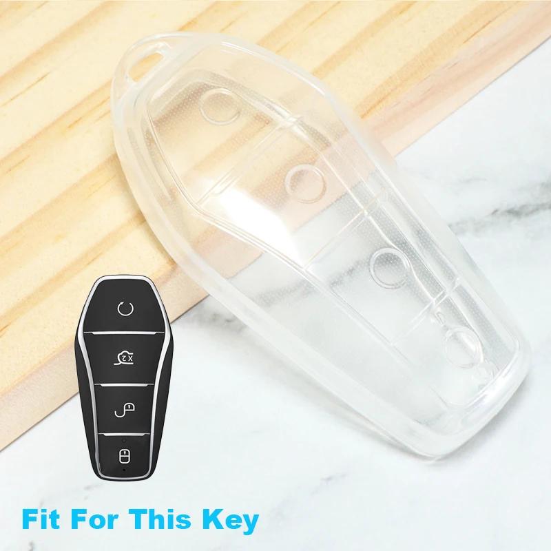Transparent TPU Car Remote Key Case Fob For BYD Qin Plusdmi Atto 3 Han EV Dolphin Protection Cover Shell Auto Accessories