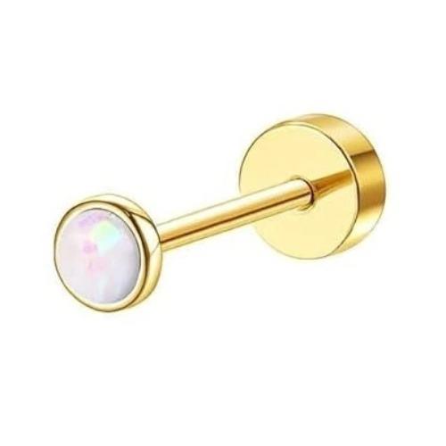 Bobisty 1PC Cartilage Earring Stud for Women Surgical Steel Flat Back Earrings Hoop Flower Snake Shape Helix Piercing Jewelry