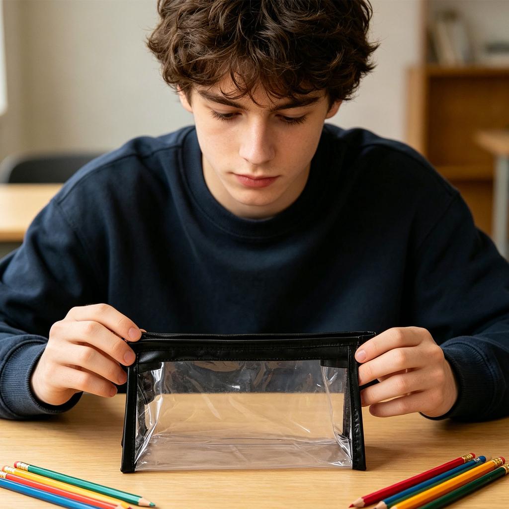 Clear Pencil Case Transparent Pen Pencil Pouch for School Supplies