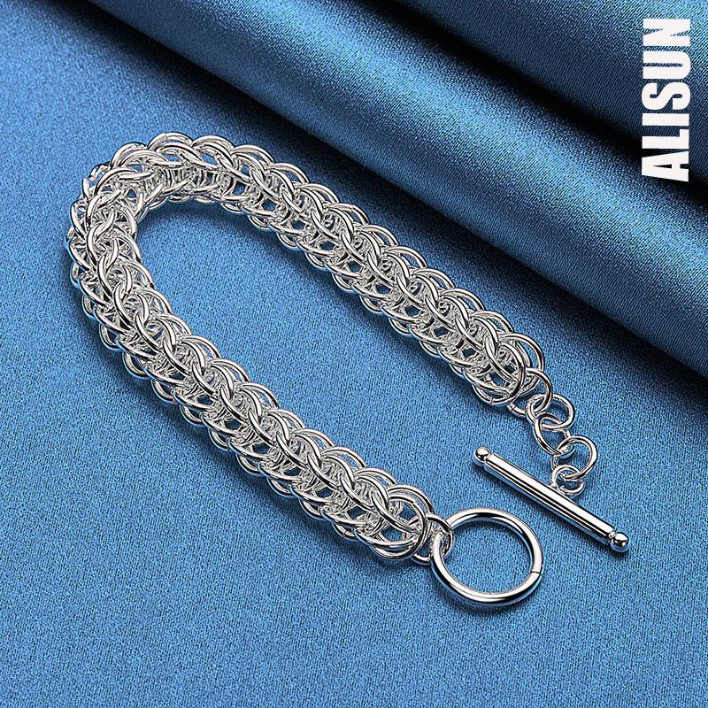 925 Sterling Silver Multi Circle Bracelet Chain Fashionable Wedding Jewelry