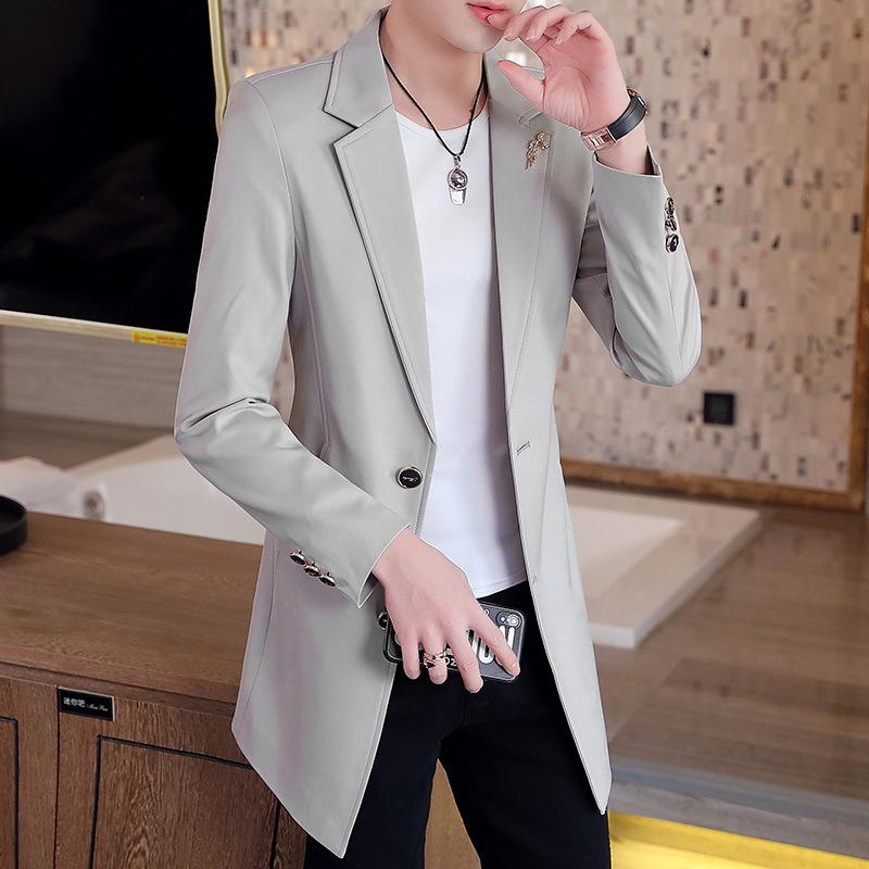 

Мужской костюм средней длины, верхняя вечеринка, повседневная куртка, офисная куртка XS