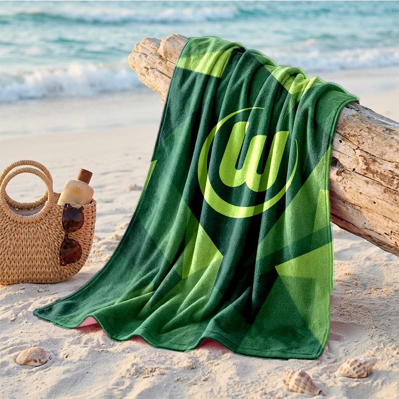 VfL Wolfsburg FC Print Microfiber Beach Towel Quick Dry Absorbent Large Towel For Beach Swimming Travel