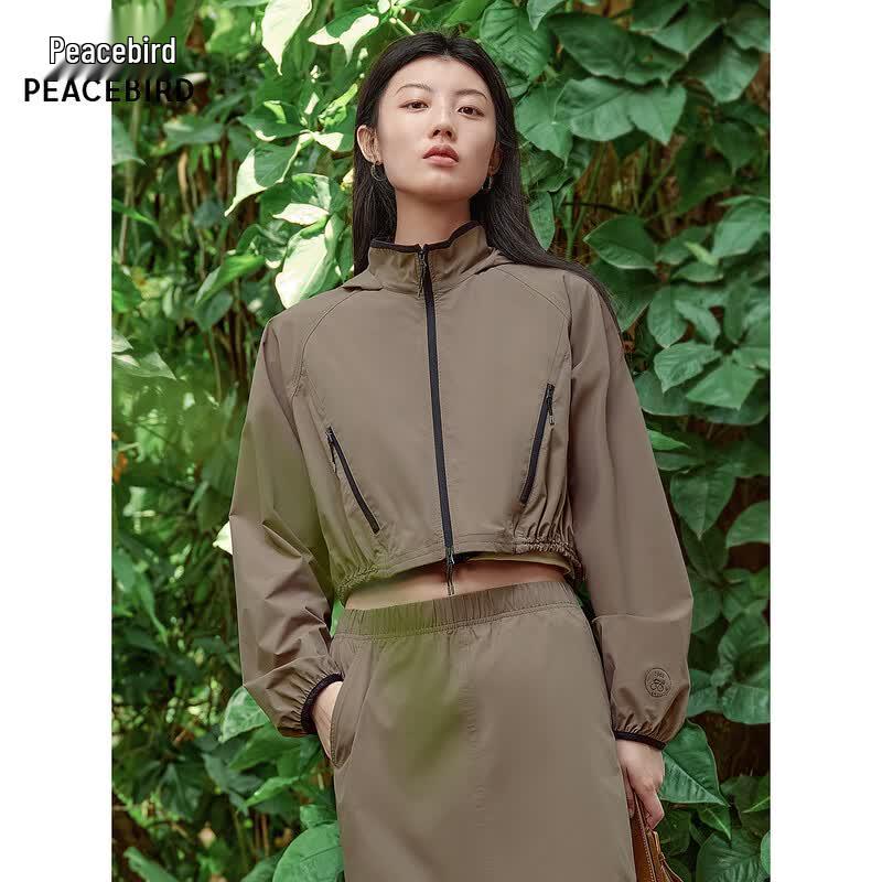 Peacebird Loose Fit Hooded Long Sleeve Top S