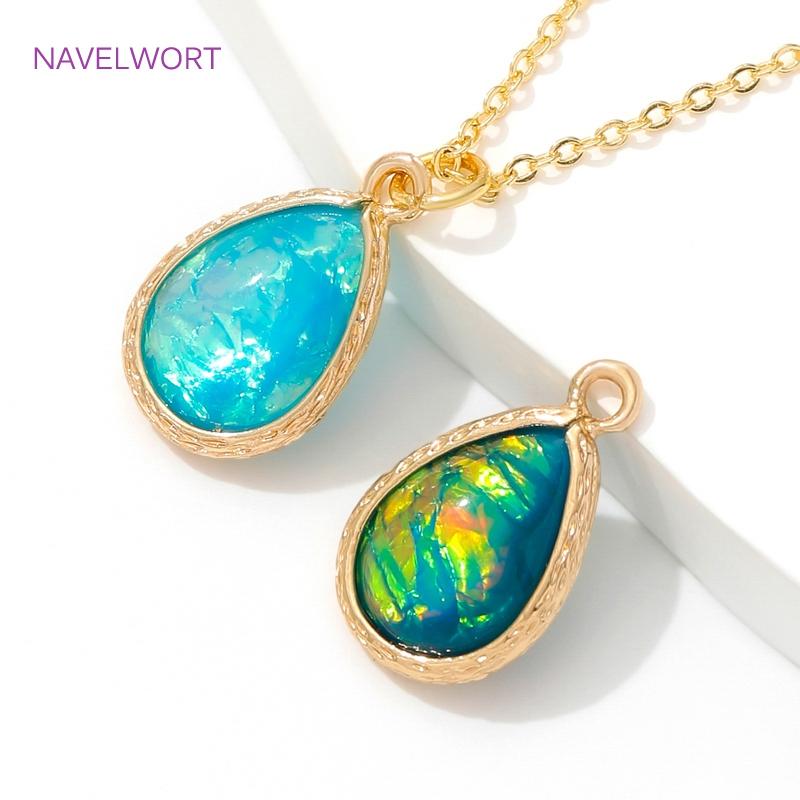 12mm*19mm 18K Gold Plated Teardrop Charms Pendants For Jewelry,Brass With Resin Teardrop Shape Charms,DIY Earring Pendant