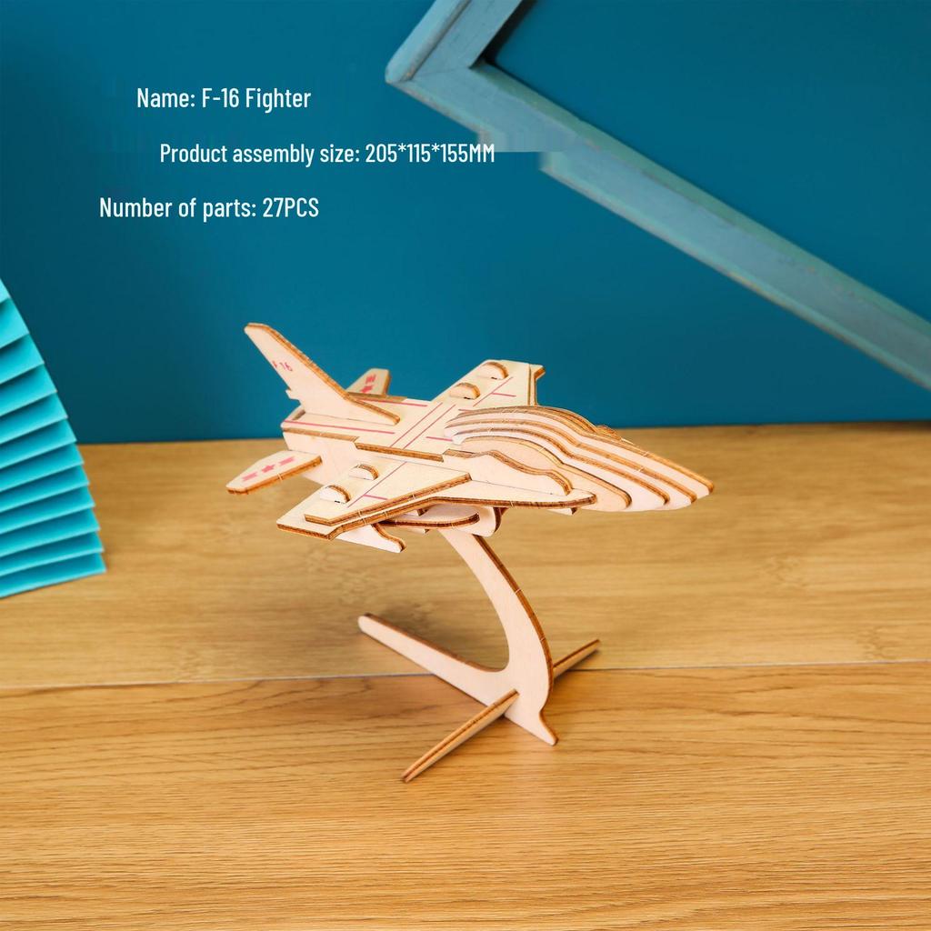 3D Wooden Fighter Bomber & Warship Puzzle Toy for Kids