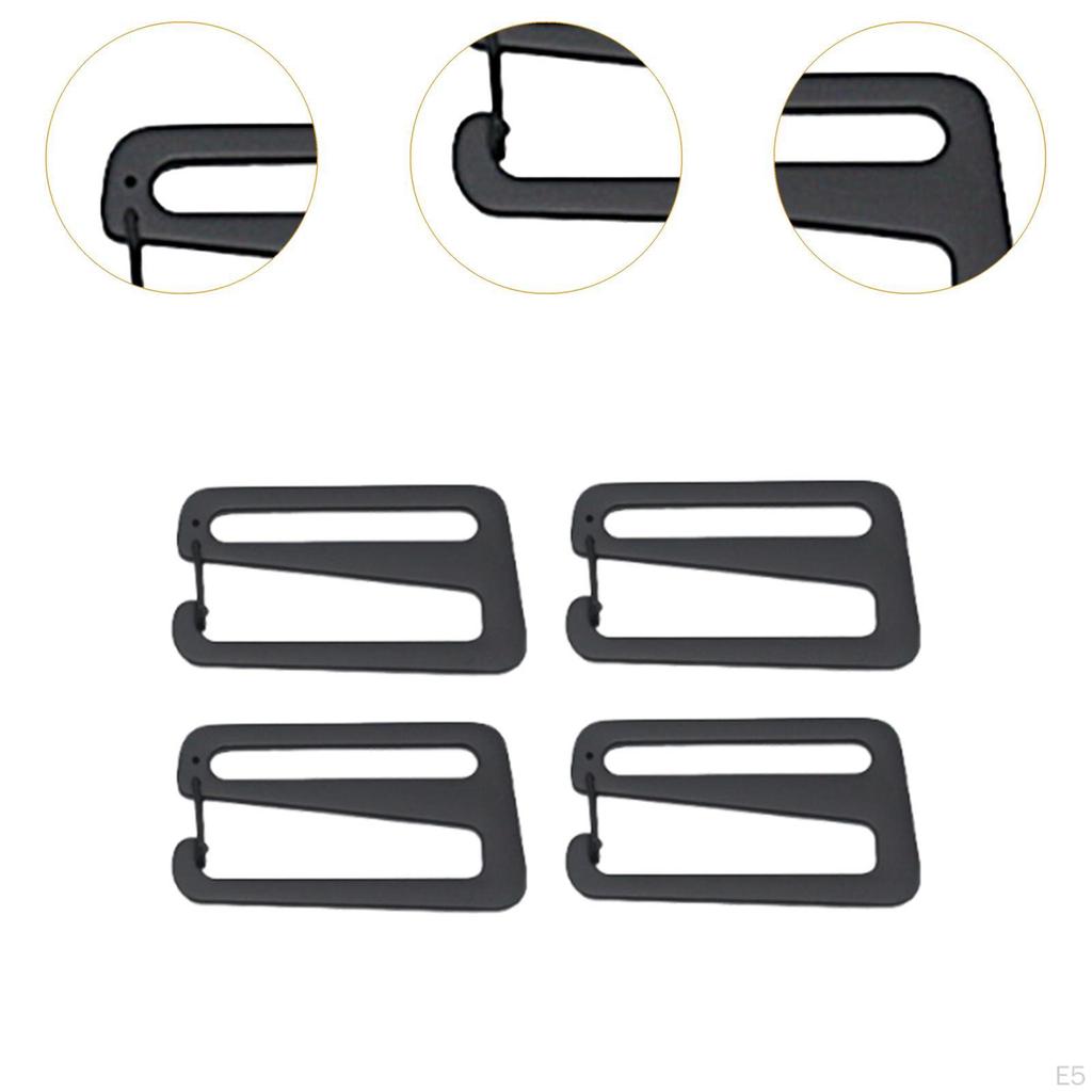 4 stycken Rem Bältesspänne med Öppen Krok Bandklämma Snabbkoppling Metall G-krokar