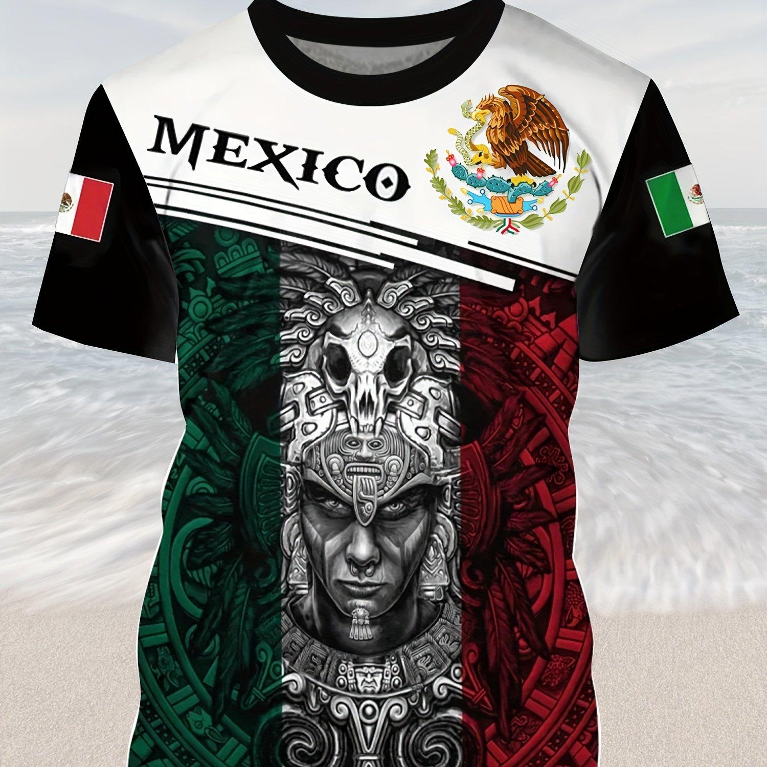 

Мужская футболка с принтом орла — удобная, модная и прочная повседневная футболка на все времена Модный дизайн с флагом Мексики, мужская одежда больших размеров M