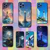 Beauty Cartoon Lighthouse Case For iPhone 15,16,12,14,17,13,11,Plus,Pro Max,8,7,XR,SE,XS,X,Mini,Soft Silicone Black