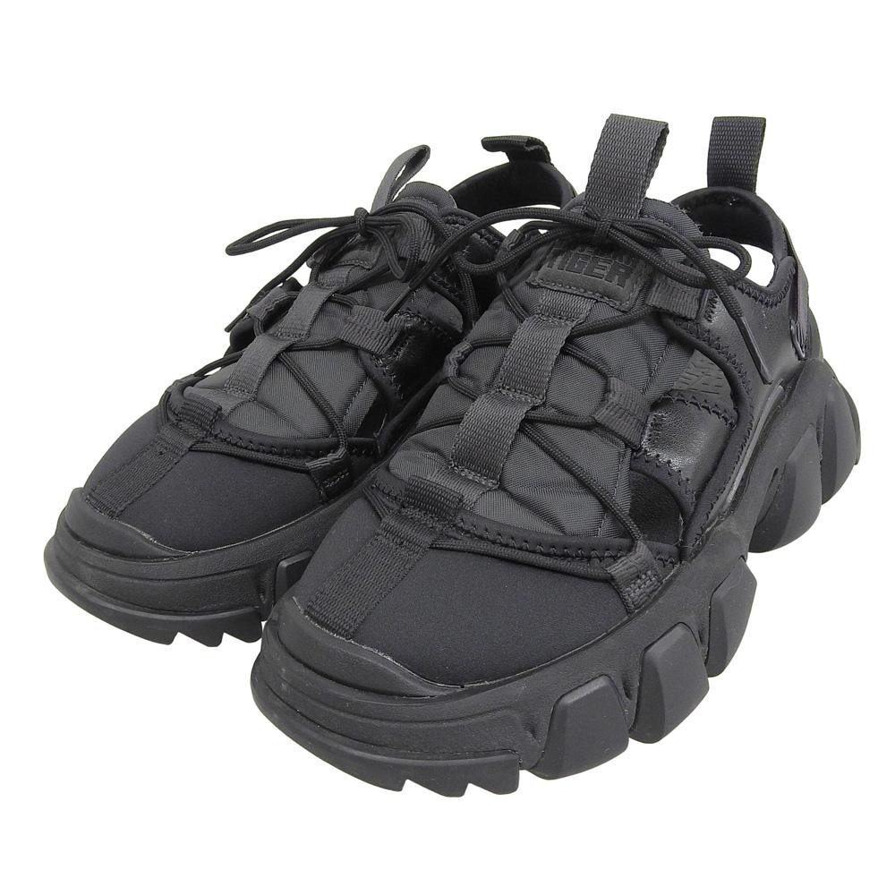 ONITSUKA TIGER DENTIGRE CAGE Women's Leather Sneaker Sandals, Black, 9.1 Inches, 1183C189 Shoes 5(US) blackUsed