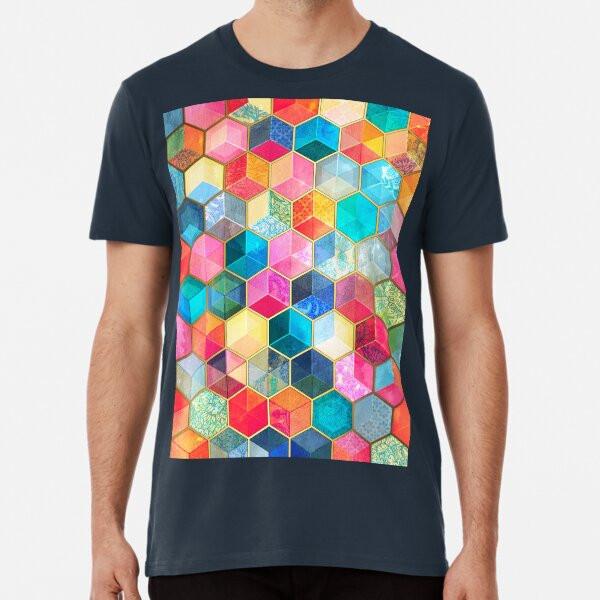 

Crystal Bohemian Honeycomb Cubes - colorful S to 5XL Made in the AU/USA T-Shirt 4XL