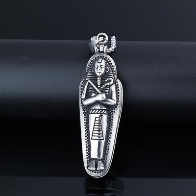 Ancient Egyptian Mummy Shape Retro Titanium Steel Pendant Pendant Old Craftsmanship Personalized Trend Necklace Pendant