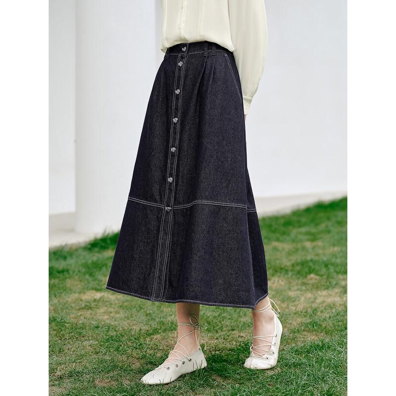 Anna Cove Women's Academy Style Denim A-Line Skirt