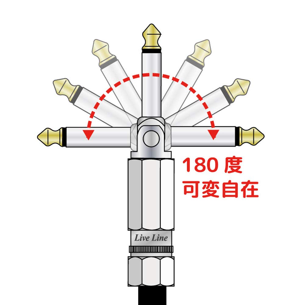 LiveLine REV-PATCH The Standard 180° Variable Plug Patch Cable, 1m (SREV-1M)