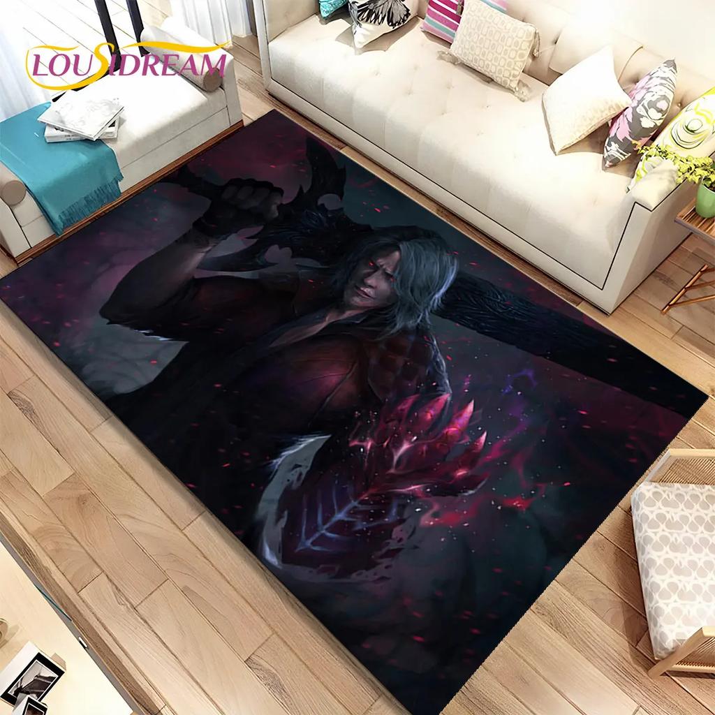 Tapis de jeu 3D HD D-Devil May Cry DMC, Tapis de sol pour salon, chambre à coucher, canapé, paillasson décoratif, tapis de sol antidérapant pour enfants