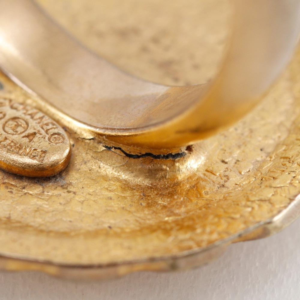 CHANEL Flower motif Ring Free size Plated Gold #6.6(US Size) flour 4.5g Women Used